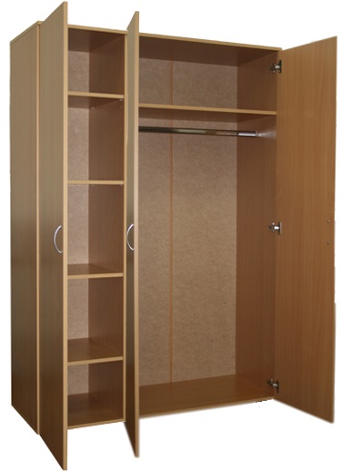 Фото - шкаф шдк-33/600 (1800/1245/600 мм) для одежды из лдсп комбинированный трехдверный бельевой регион-мебель 
