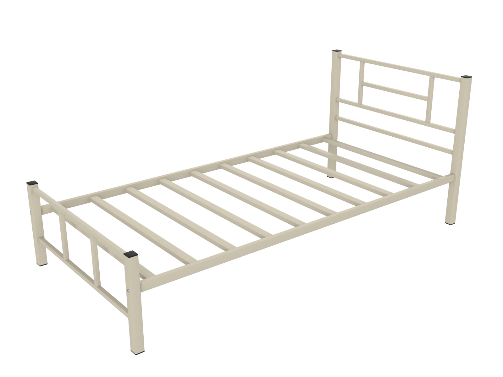 Фото кровать односпальная из металла для спальни - кадис бежевая лофт